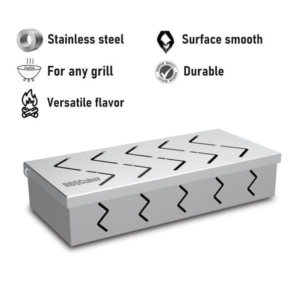 Bomclap BBQ Rökbox i Silver – Rökchipsbehållare för Kolgrill | Rostfritt Stål