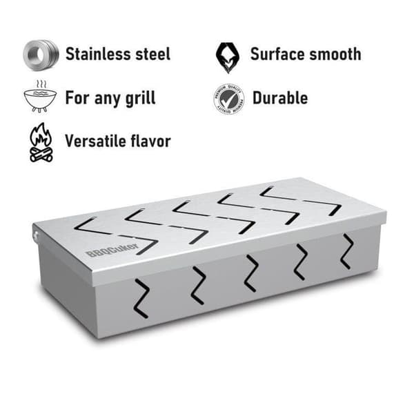 Bomclap BBQ Rökbox i Silver – Rökchipsbehållare för Kolgrill | Rostfritt Stål
