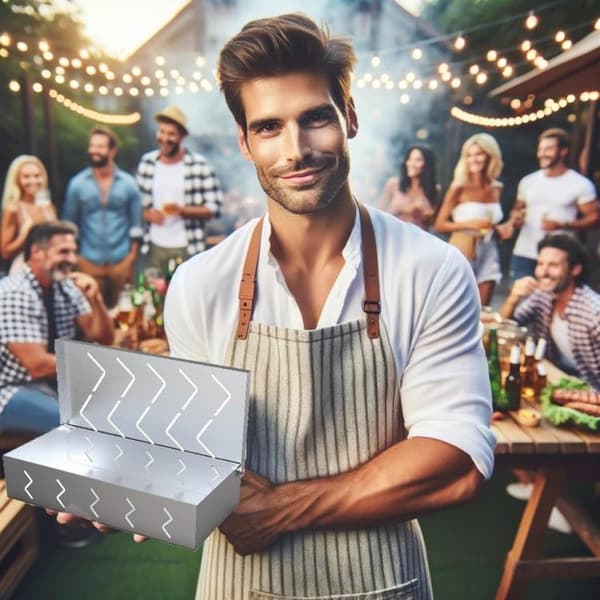 Bomclap BBQ Rökbox i Silver – Rökchipsbehållare för Kolgrill | Rostfritt Stål