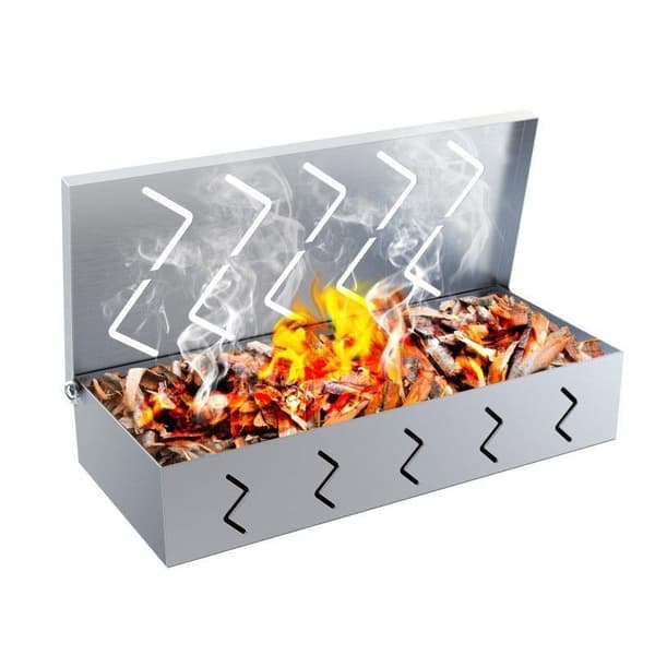 Bomclap BBQ Rökbox i Silver – Rökchipsbehållare för Kolgrill | Rostfritt Stål