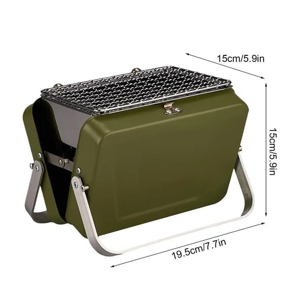 Bärbar Kolgrill, Kompakt Design, En Sits, Hållbar Konstruktion,grön
