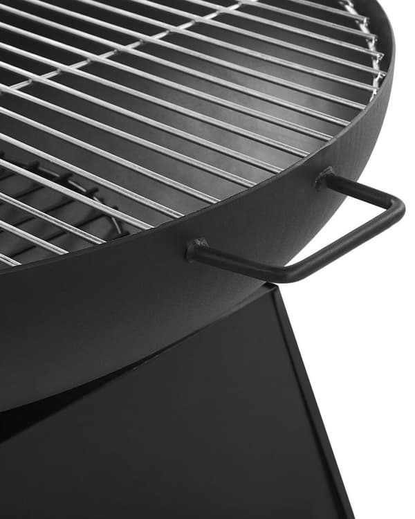 Trädgårdskamin med grill, svart stål, SEMERU Lumarko!