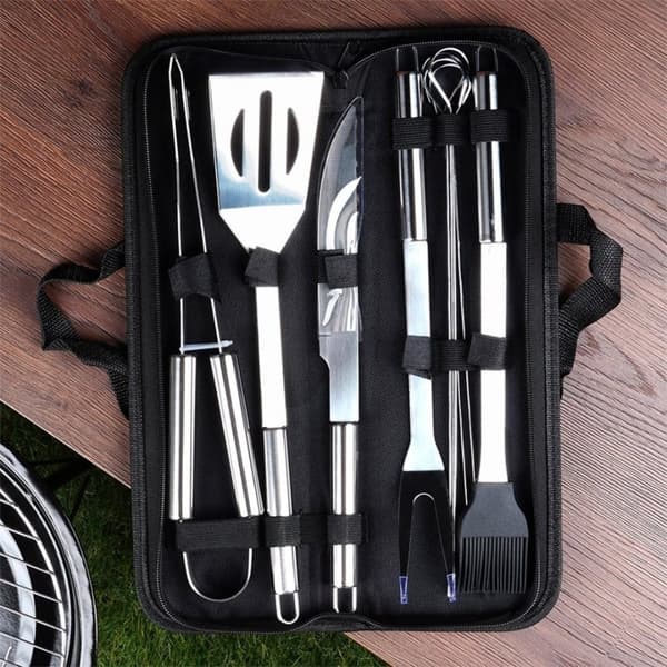 Set med 10 grillverktyg i väska 489298 Lumarko!