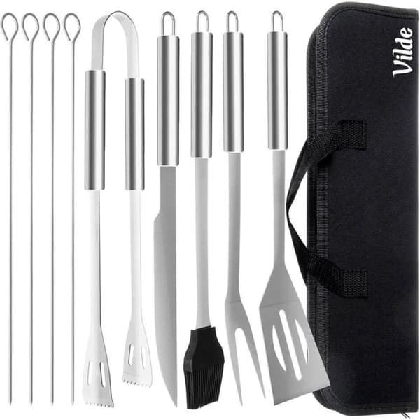 Set med 10 grillverktyg i väska 489298 Lumarko!