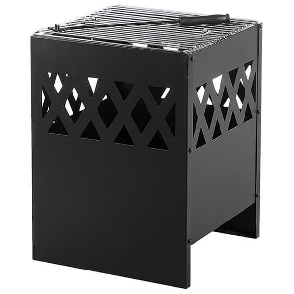 Eldstad med grill, stål, svart, SHIGA Lumarko!