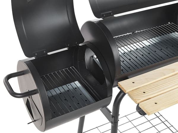 Kolgrill med rökhus svart SATAH Lumarko!
