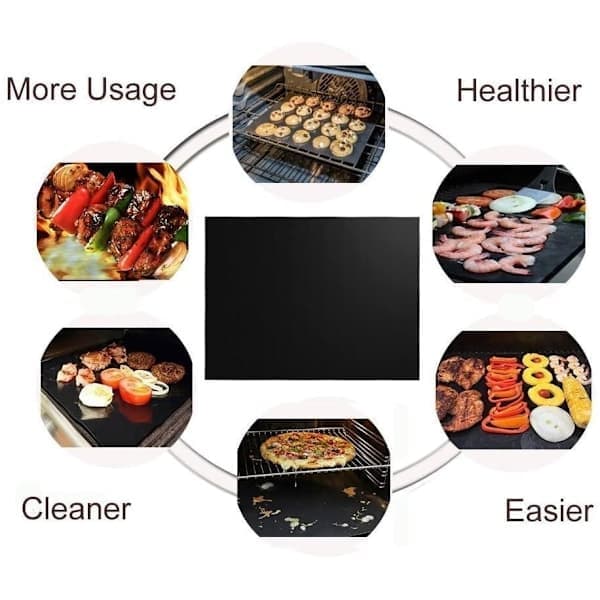 OBOSOE 3/6/9-pack Grillmatta, Ugnsmatta, Bakningsmatta - Non Stick - 40x33cm