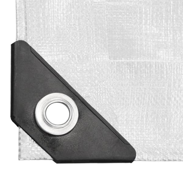 ECD Germany dækker flyvevævsplan med eyelets 4x6 m 24m² 180g / m² hvid lavet af polyethylen støbeform resistent vandtæt tearfast beskyttelsesplan