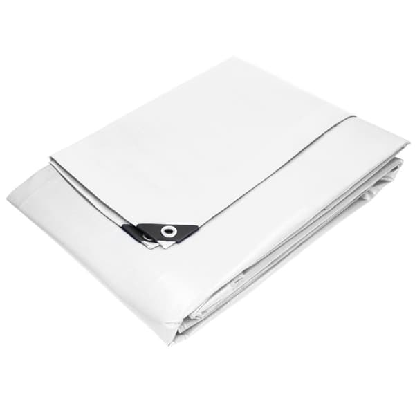 ECD Germany täcker planvävnadsplan med ögonlock 4x6 m 24m² 180g / m² Vit Tillverkad av polyetylenformsresistent Vattentät Tårskyddad skyddsplan