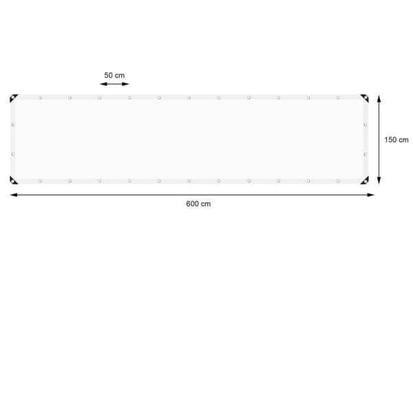 ECD Germany Kannata tasopudos taso silmälaseilla 1,5x6m 9m² 260g / m² Valkoinen valmistettu polyetyleeni hometta kestävä vedenpitävä repeytyminen