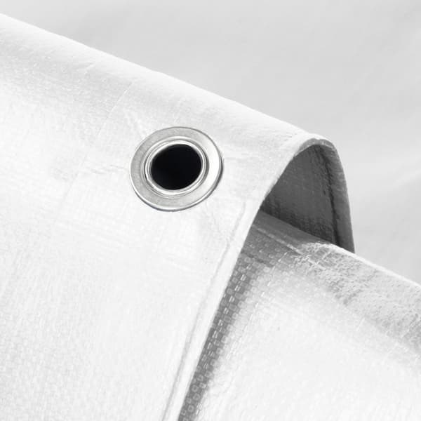 ECD Germany täcker planvävnadsplan med ögonlock 1,5x12m 18m² 260g / m² vit, polyetylen mögel resistenta vattentät tår festligt skyddsplan båtplan