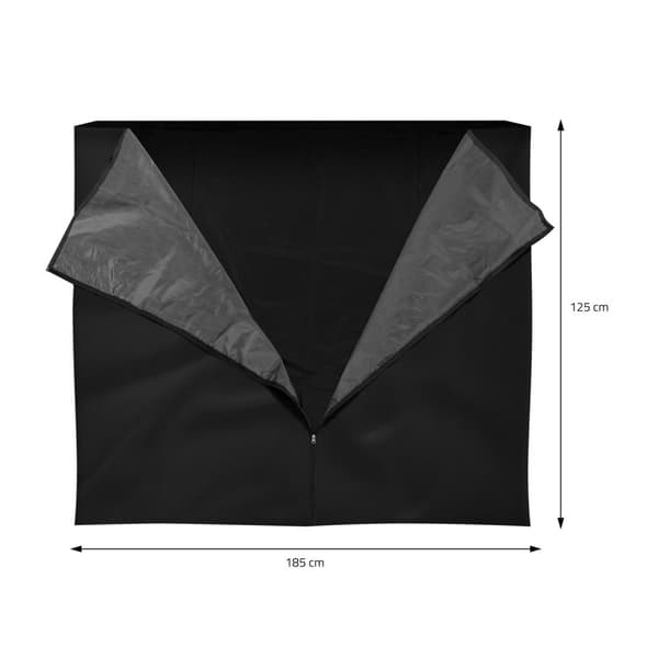 ML-Design Kaminholzregal Abdeckung; LxH: 185x125 cm; Svart; väderbeständig; Polyester Skydd; Skyddshölje för vedställ 143x145 cm; Vedställ Överdrag;