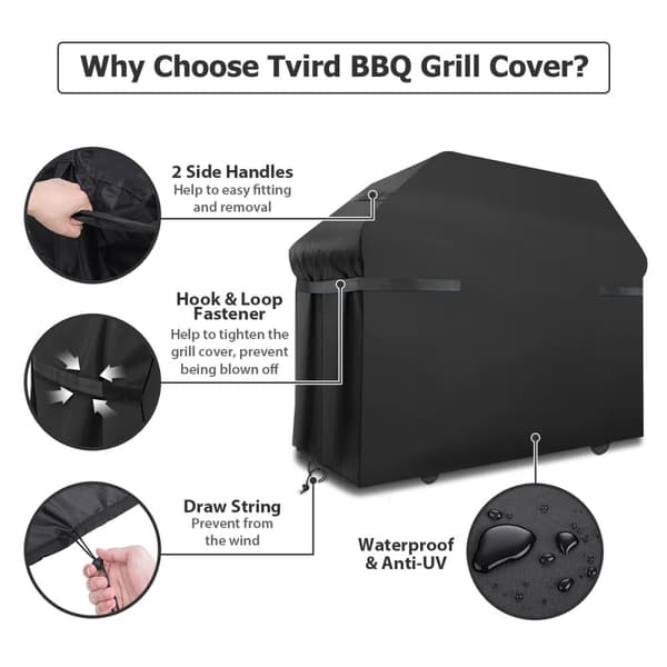 Grillskydd grillskydd väderbeständigt 420D Oxford grillskyddsskydd 147 x 61 x 117 cm