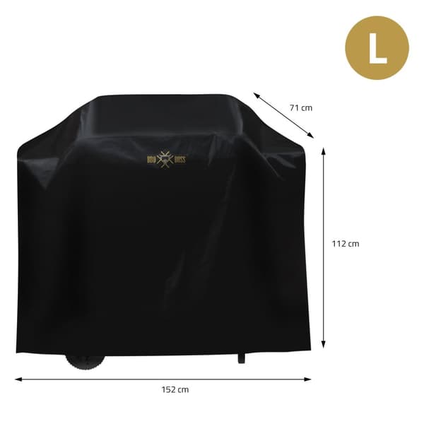 Premium grillikansi koko L 152x71x112 cm musta Oxford-kankaasta BBQ#BOSS