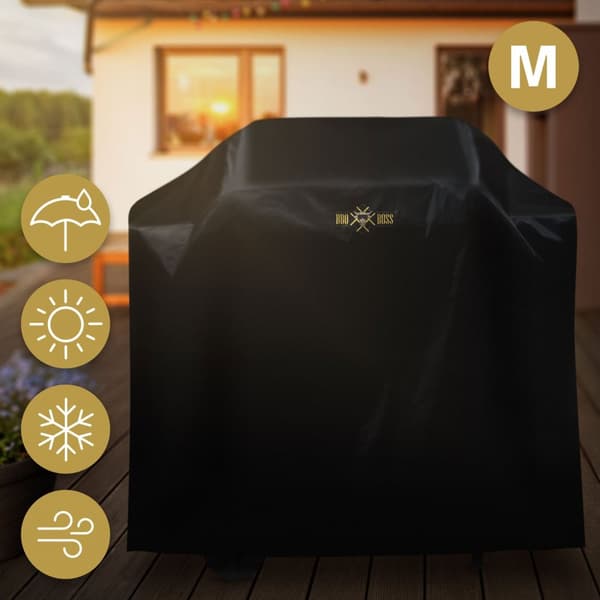 Premium grillikansi koko M 147x61x122 cm musta Oxford-kankaasta BBQ#BOSS