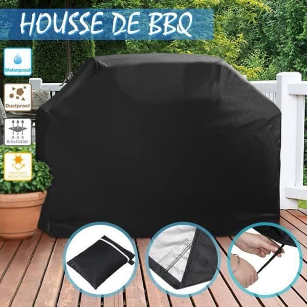 Skyddsöverdrag för grill - Svart - 145 x 61 x 117 cm - Anti-UV/Vattentät