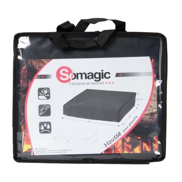Skyddsöverdrag för Somagic 2-brännare plancha - Plast, polyester, PVC - 67 x 47 x 21,5 cm - Svart