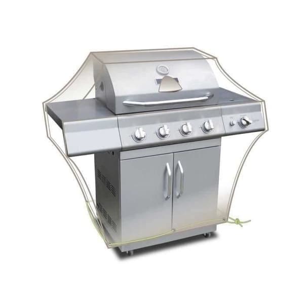Skyddshuva för grill - JARDILINE - 150 x 80 x 90 cm - Grå mastic - Polyester och PVC