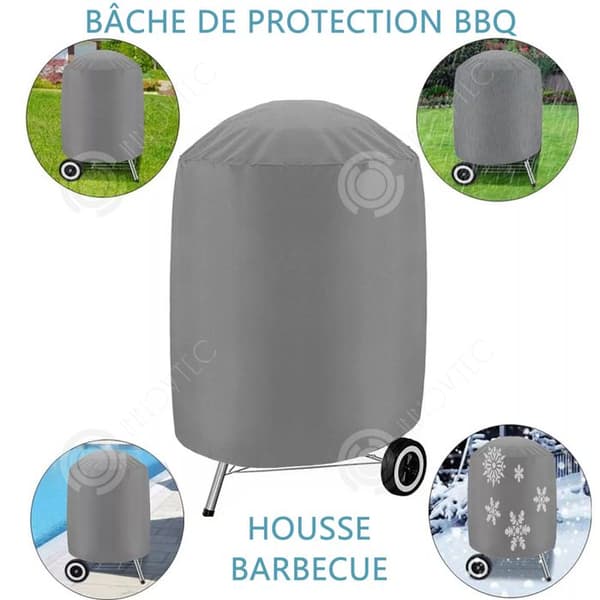 INN Round Oxford BBQ Cover Outdoor BBQ Skyddspresenning Anti Water Anti Tear 70x70cm Lämplig för de flesta grillar