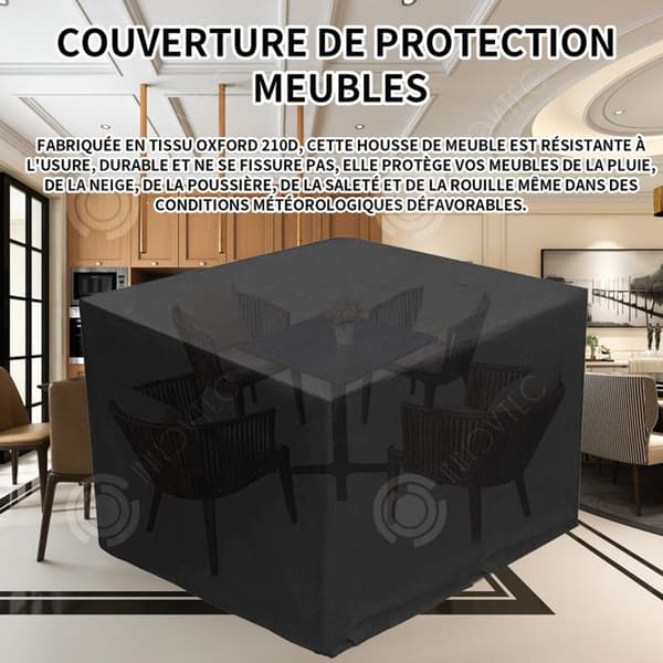 INN Grillöverdrag 250x250x90cm vattentätt anti-UV skyddsöverdrag 210D oxford rektangulär utomhusbordsöverdrag