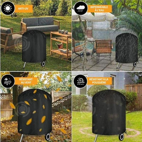 INN Grillskydd 77x58cm cylindriskt grillskydd 210D oxford-tyg vattentätt anti-UV-skydd BBQ-grill utomhus
