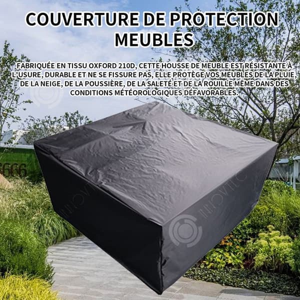 INN Grillöverdrag 150x150x75cm vattentätt anti-UV skyddsöverdrag 210D oxford rektangulär utomhusbordsöverdrag