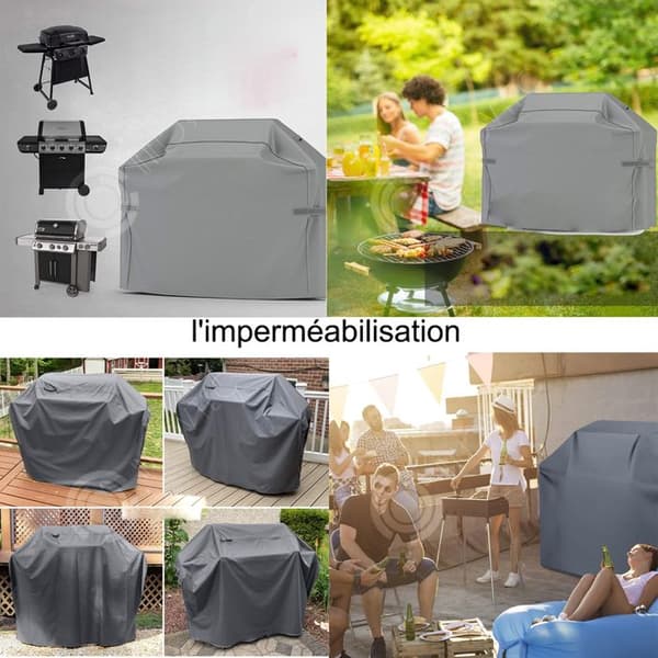 INN Grillskydd 145x61x117cm grillskydd 420D Oxford-tyg vattentätt anti-UV-skydd för utomhusgrill g