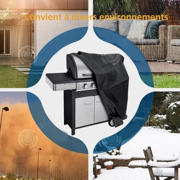 INN Skyddsöverdrag 130x65x105cm utomhusgrillskydd 210D oxfordtyg damm- och vattentätt skydd BBQ-överdrag
