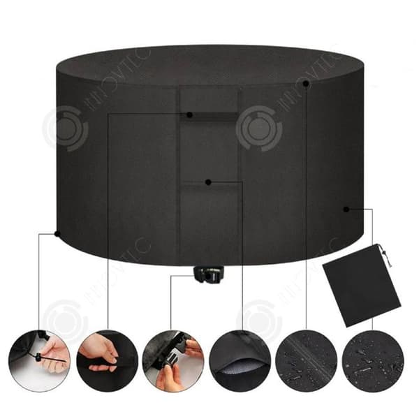 INN Grillskydd 61x127cm cylindriskt grillskydd 600D Oxford tyg vattentätt anti-UV utomhus BBQ grill skyddsöverdrag