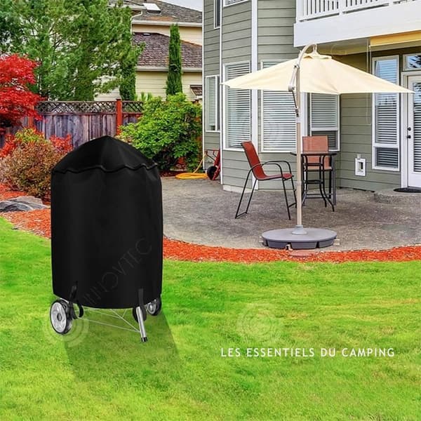 INN Round Outdoor Polyester Grillpresenning 22 tums regntät och rivsäker grillskyddande presenning