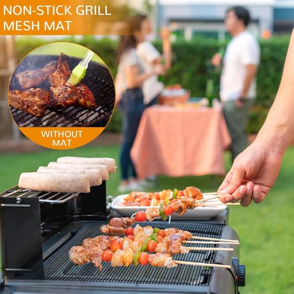 Lollanda 5-pack grillnätmattor i livsmedelskvalitet – tillbehör för grillgaller, återanvändbara och lätt att rengöra