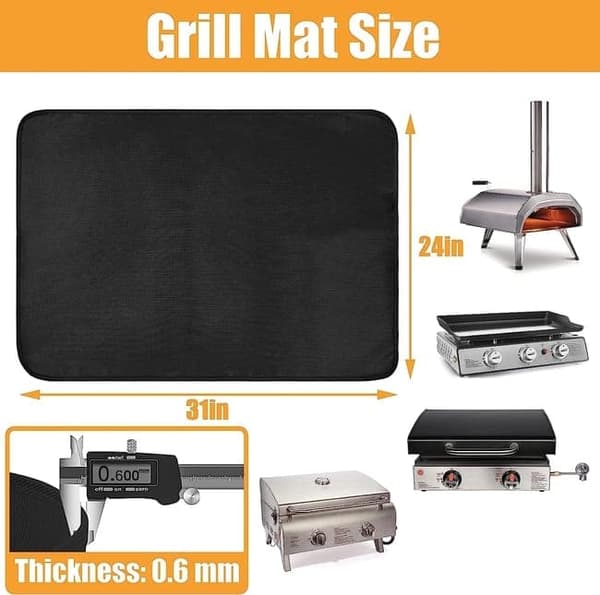 Lollanda Outdoor grill varmebeskyttelsesmåtte – varmebestandig og brandsikker, vandtæt og olieafvisende, beskyttelse til grillborde