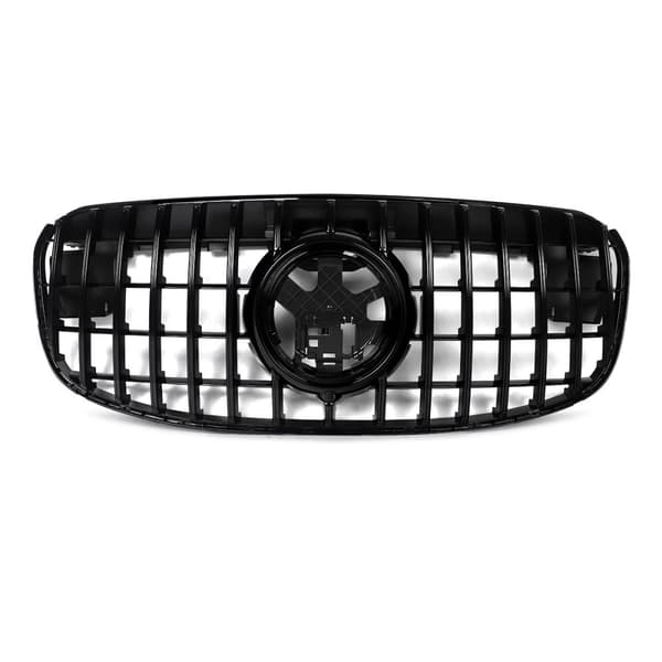 GT Front Bumper Gitter, Glansfuld Sort Finish, Vertikal Billet Stil,som vist