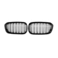 Miniatyrbillede 2 af 2: Frontbumpergrill, skinnende sort, dobbeltlinje design, holdbar ABS-plastik,Glansende Sort