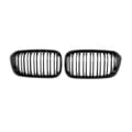 Miniatyrbillede 1 af 2: Frontbumpergrill, skinnende sort, dobbeltlinje design, holdbar ABS-plastik,Glansende Sort