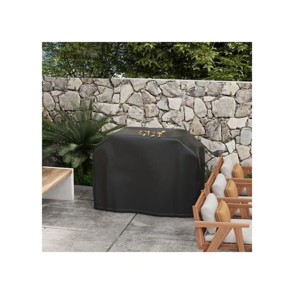 Outsunny Grillöverdrag BBQ Väderbeständigt överdrag med velcro för gasgrill 124x61x91cm Oxford svart