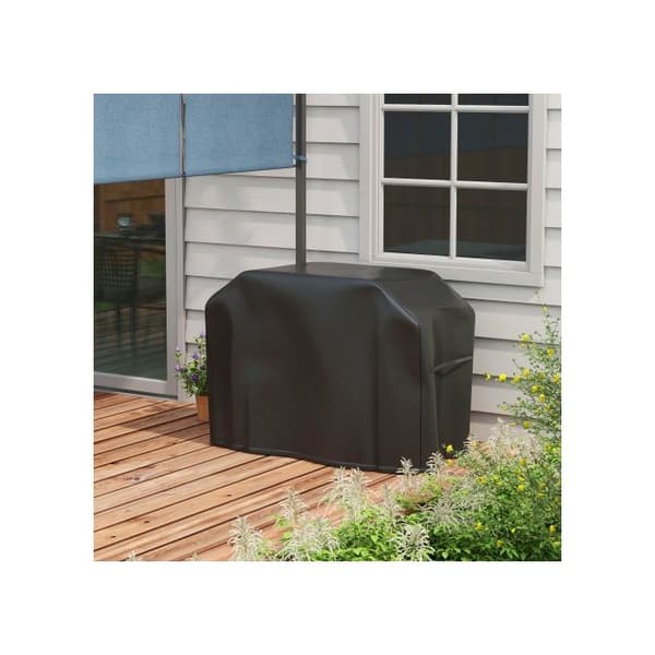 Outsunny Grillöverdrag BBQ Väderbeständigt överdrag med velcro för gasgrill 124x61x91cm Oxford svart