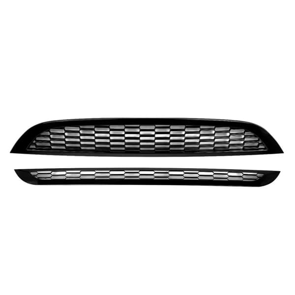 Framstötfångargrill, bikakeformat, glansig svart färg, passar Mini Cooper R50 R52 R53,som visas