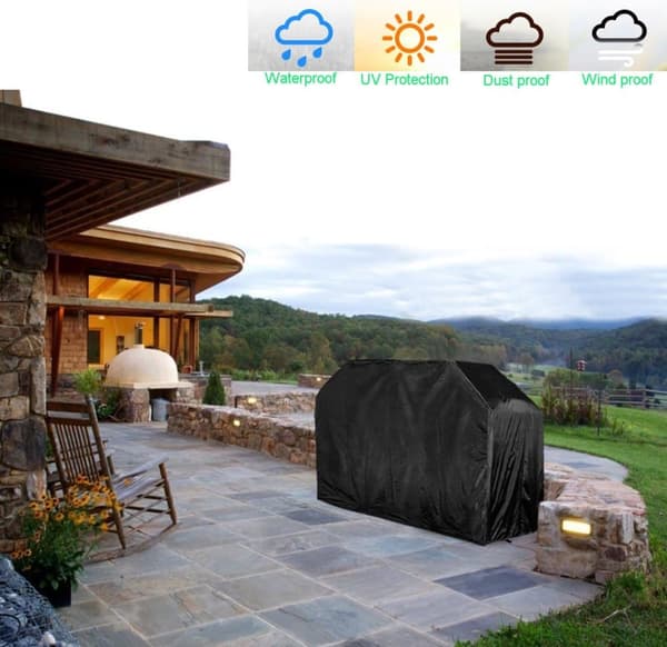 Lollanda Grillskydd 210D Oxford, Kraftigt grillöverdrag – Vattentätt, UV-skydd för Grill Skydd - 145/170x61x117 cm