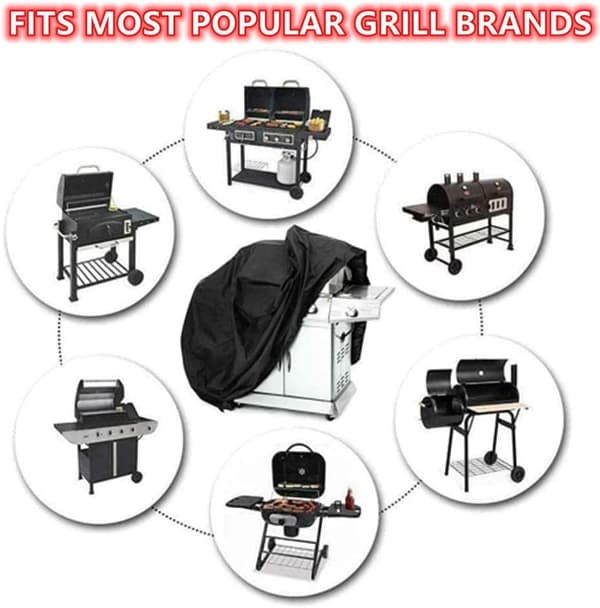 Lollanda Grillskydd 210D Oxford, Kraftigt grillöverdrag – Vattentätt, UV-skydd för Grill Skydd -  145/170x61x117 cm