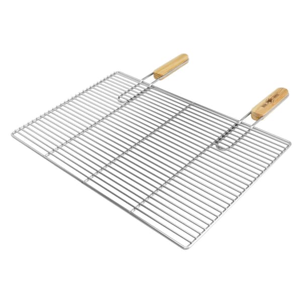 Grill grill rostfritt stål galler med avtagbara handtag 60 x 40 cm