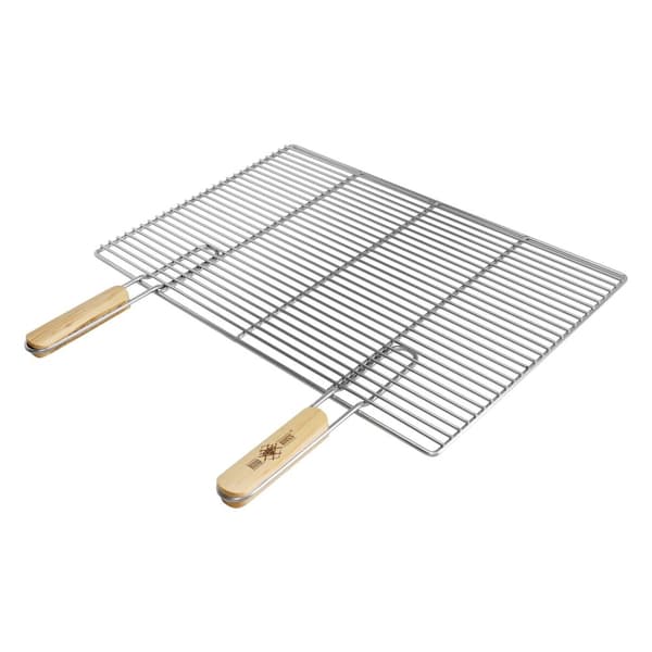 Grill grill rostfritt stål galler med avtagbara handtag 60 x 40 cm