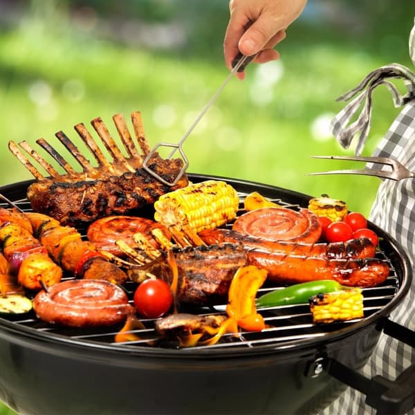 Rustfrit stål grill rist grill rist med aftagelige håndtag Ø 54,5 cm