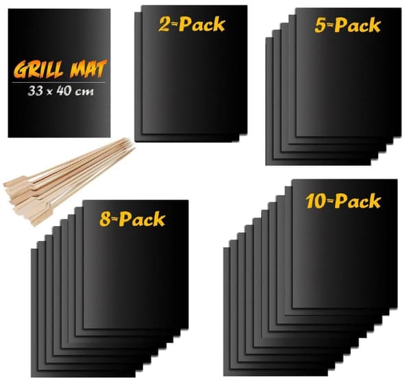 Non Stick Grillmatta Ugnsmatta & Bakningsmatta - Non Stick 5-PACK GRILLMATTA