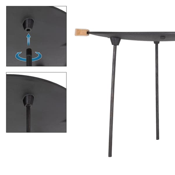 ECD Germany GRILL PAN valmistettu valuraudasta 6 jalkaa 2 korkeudessa Ø44cm pyöreä, hollantilainen uuni jalusta Grilli BBQ, puukahvat, helppo siivous