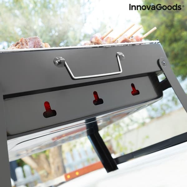Sammenleggbar bærbar grill for bruk med kull BearBQ InnovaGoods