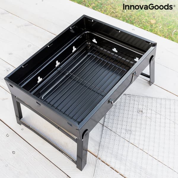Sammenleggbar bærbar grill for bruk med kull BearBQ InnovaGoods