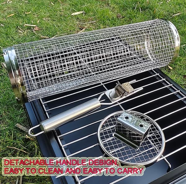 XL Grillkorg m Uppgraderad Handtag.  Rullgrill 30cm+17cm Handtag