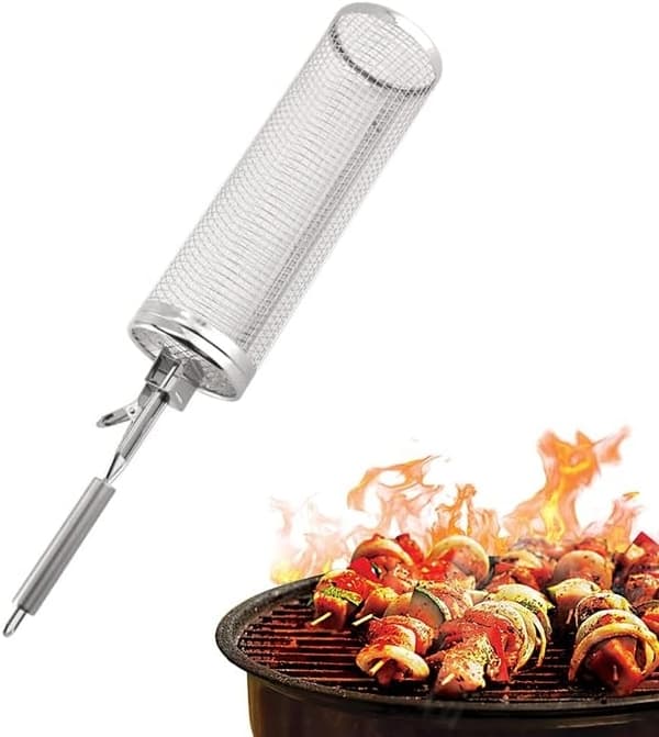 XL Grillkorg m Uppgraderad Handtag.  Rullgrill 30cm+17cm Handtag