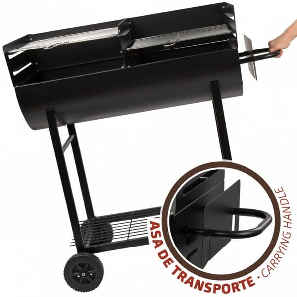 Kullgrilling med Hjul Aktive Plast Emaljert metall 97 x 96 x 42 cm Svart